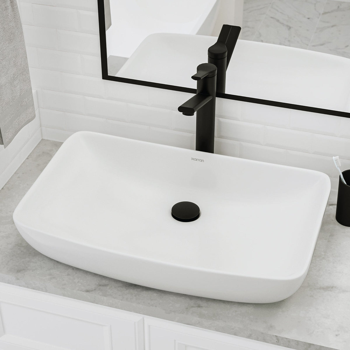 24" Vessel Vitreous China Bathroom Sink In White