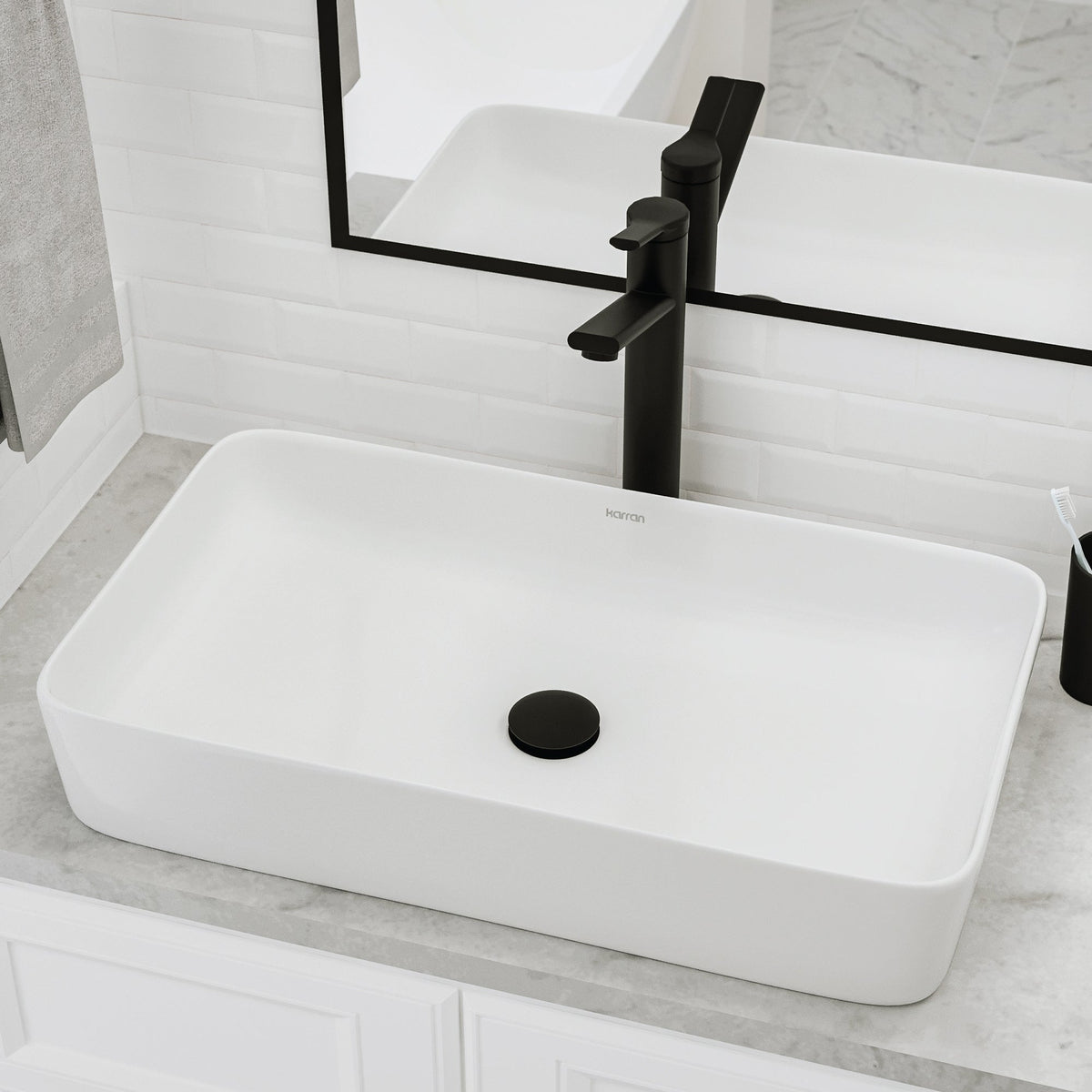 24" Vessel Vitreous China Bathroom Sink In White