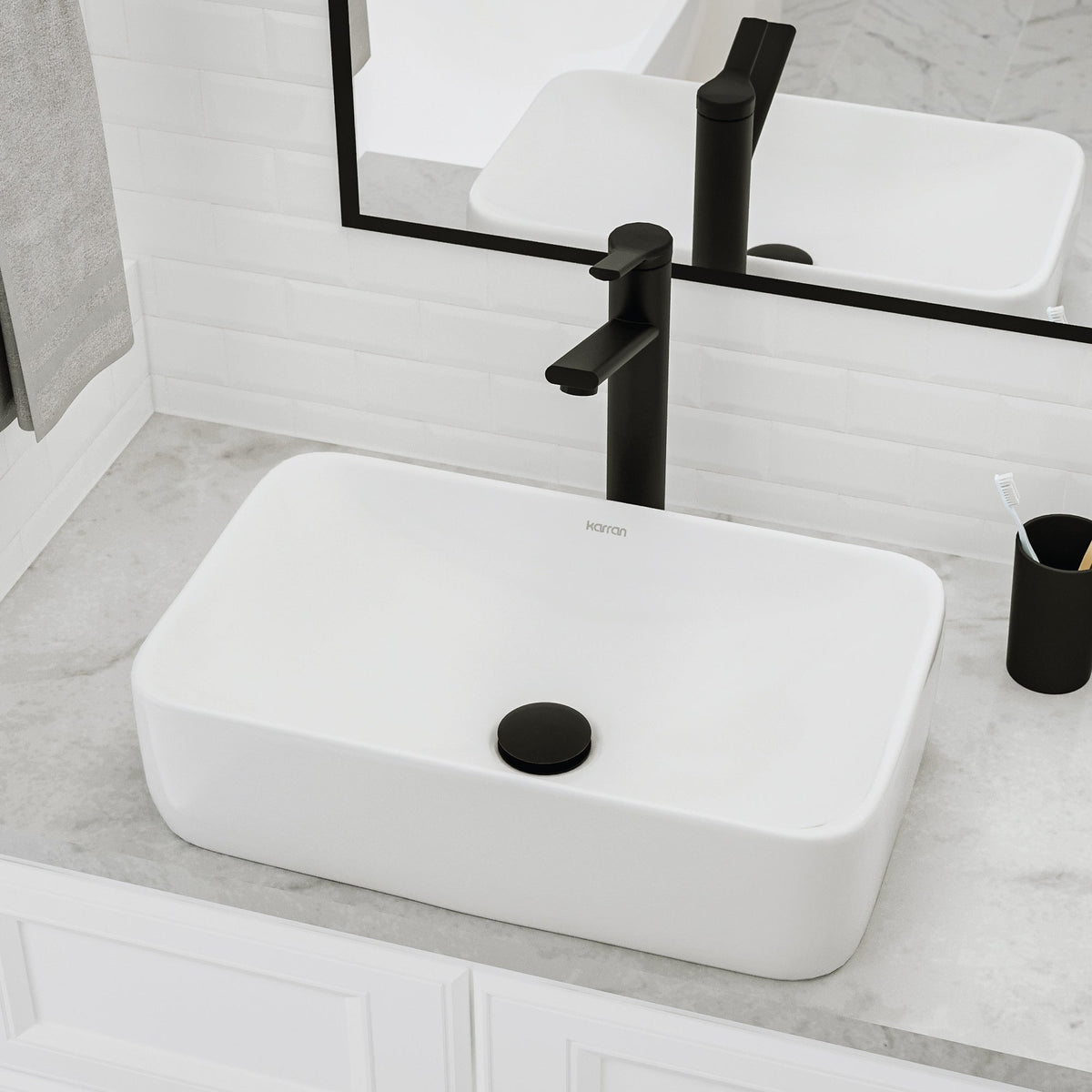 19" Vessel Vitreous China Bathroom Sink In White