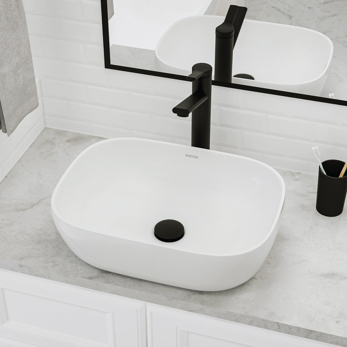 19" Vessel Vitreous China Bathroom Sink In White