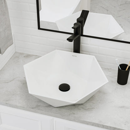 18" Vessel Vitreous China Bathroom Sink In White