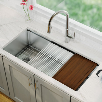 39" Undermount Extra Large Single Bowl Stainless Steel Workstation Kitchen Sink