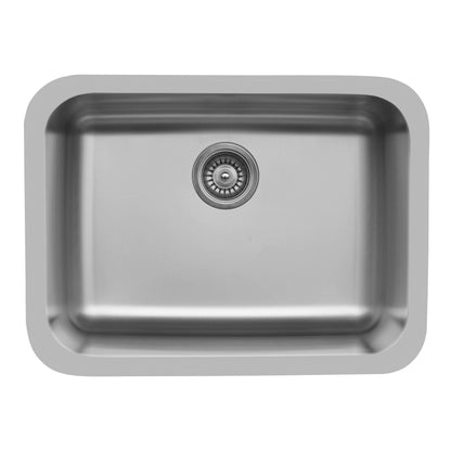 24-1/8" Seamless Undermount Single Bowl Stainless Steel Kitchen Sink