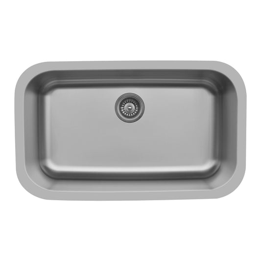 30-7/8" Seamless Undermount Large Single Bowl Stainless Steel Kitchen Sink