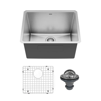 Elite 23" Undermount 16 Gauge Single Bowl Stainless Steel Kitchen Sink with Accessories