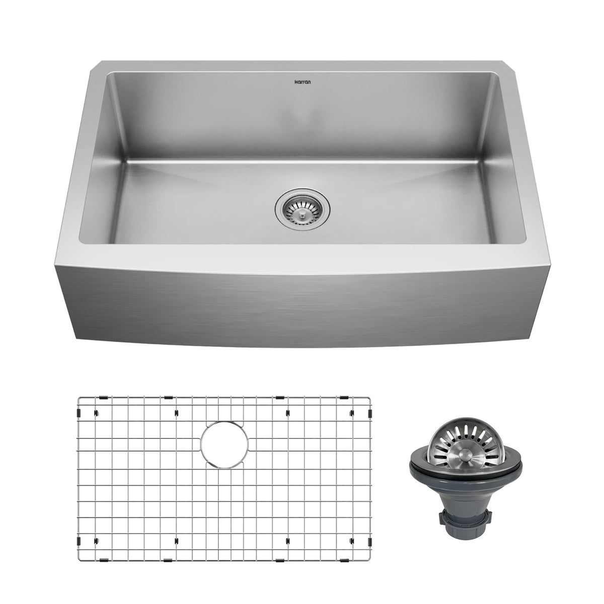 33" Farmhouse Large Single Bowl Stainless Steel Kitchen Sink Kit