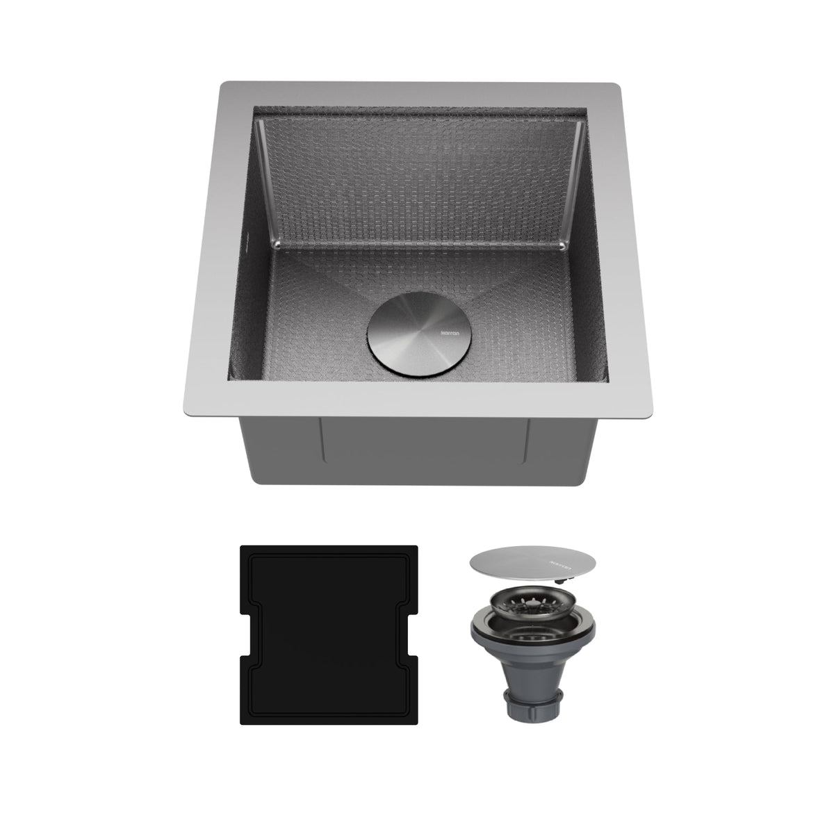 Matrix 17" Undermount Workstation 16 Gauge Single Bowl Stainless Steel Sink with Accessories
