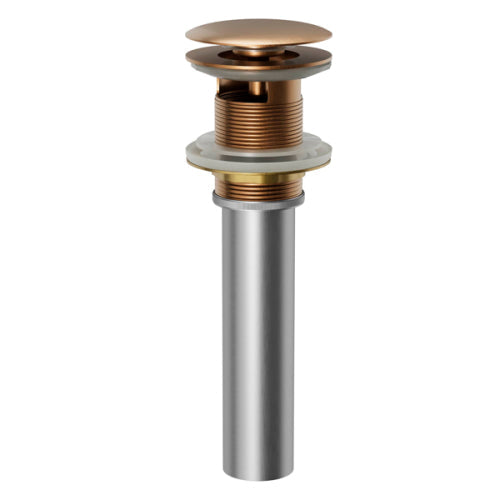 Pop-Up Bathroom Sink Drain with Overflow In Brushed Copper