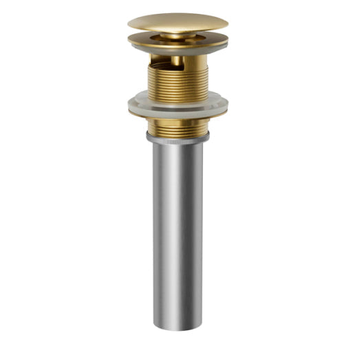 Pop-Up Bathroom Sink Drain with Overflow In Brushed Gold