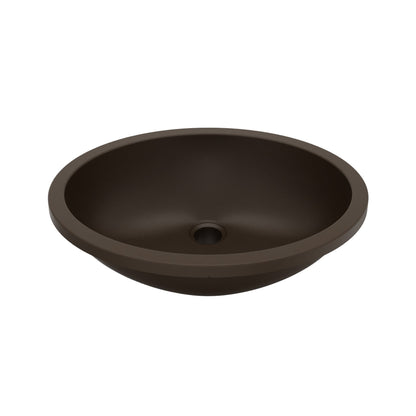 19" Seamless Undermount Quartz Composite Bathroom Sink In Brown