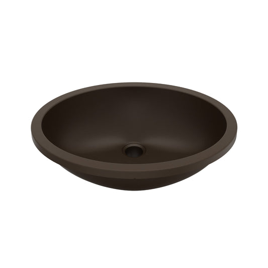 19" Seamless Undermount Quartz Composite Bathroom Sink In Brown