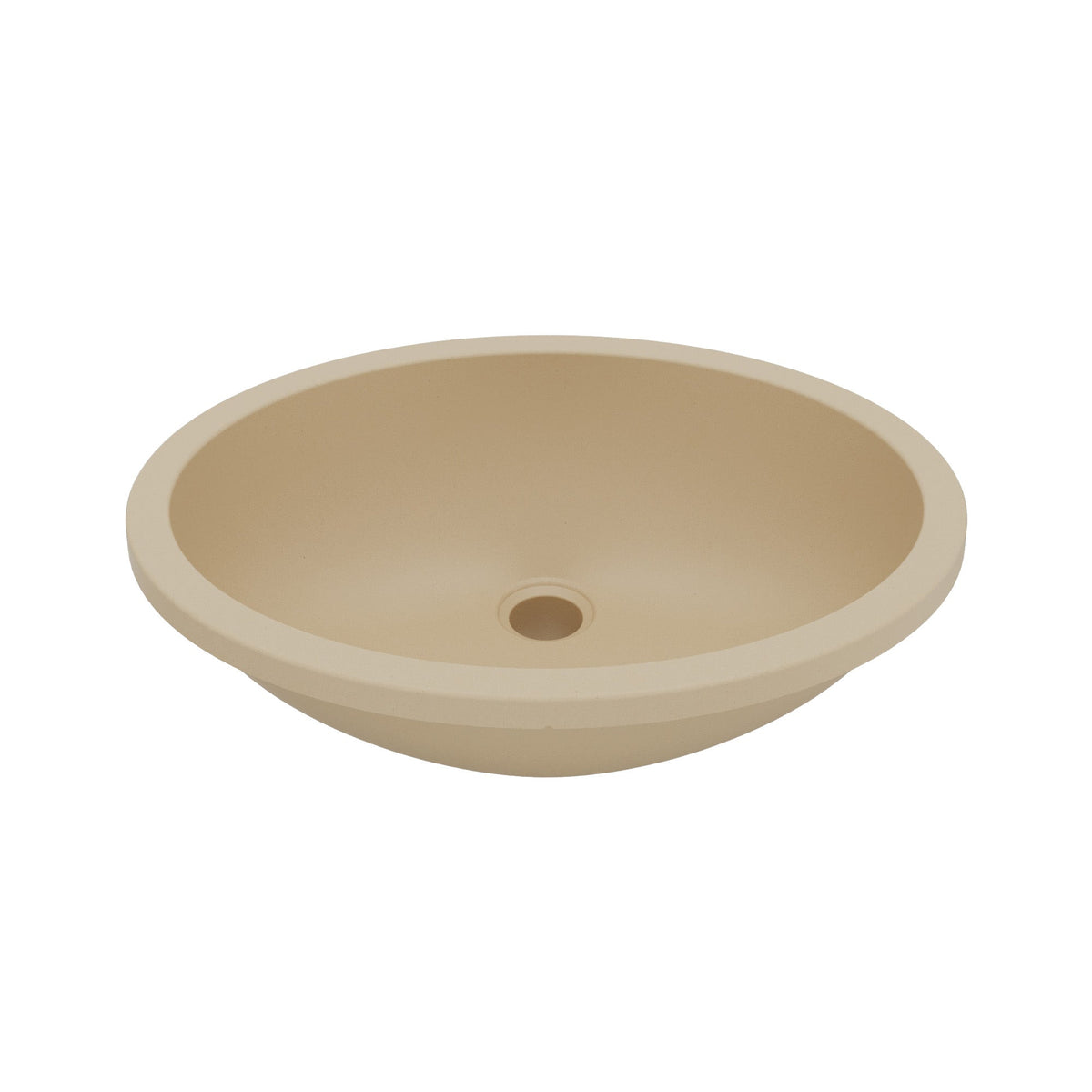 19" Seamless Undermount Quartz Composite Bathroom Sink In Bisque