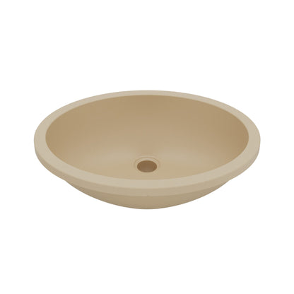 19" Seamless Undermount Quartz Composite Bathroom Sink In Bisque