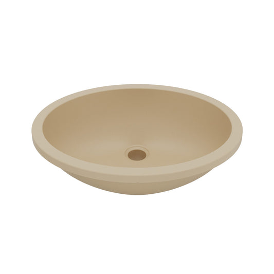 19" Seamless Undermount Quartz Composite Bathroom Sink In Bisque