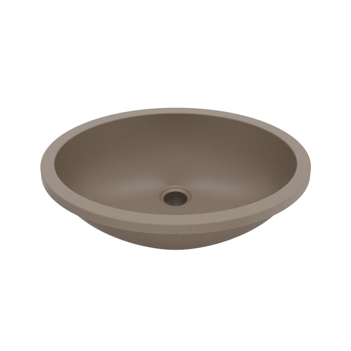 19" Seamless Undermount Quartz Composite Bathroom Sink In Concrete