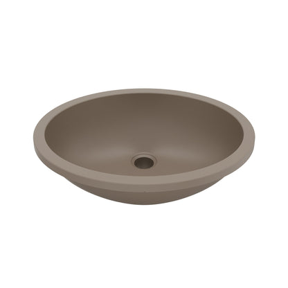19" Seamless Undermount Quartz Composite Bathroom Sink In Concrete