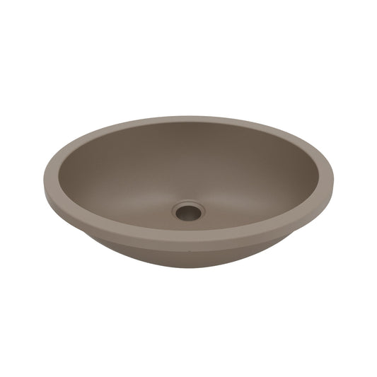 19" Seamless Undermount Quartz Composite Bathroom Sink In Concrete