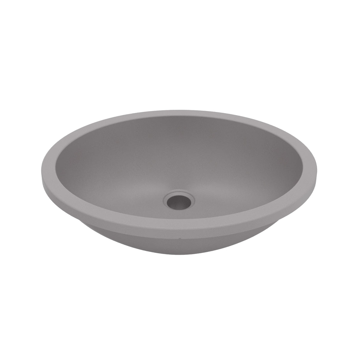 19" Seamless Undermount Quartz Composite Bathroom Sink In Grey