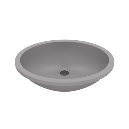 19" Seamless Undermount Quartz Composite Bathroom Sink In Grey