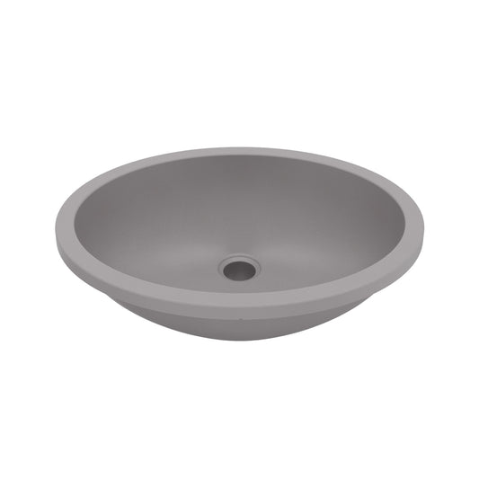 19" Seamless Undermount Quartz Composite Bathroom Sink In Grey