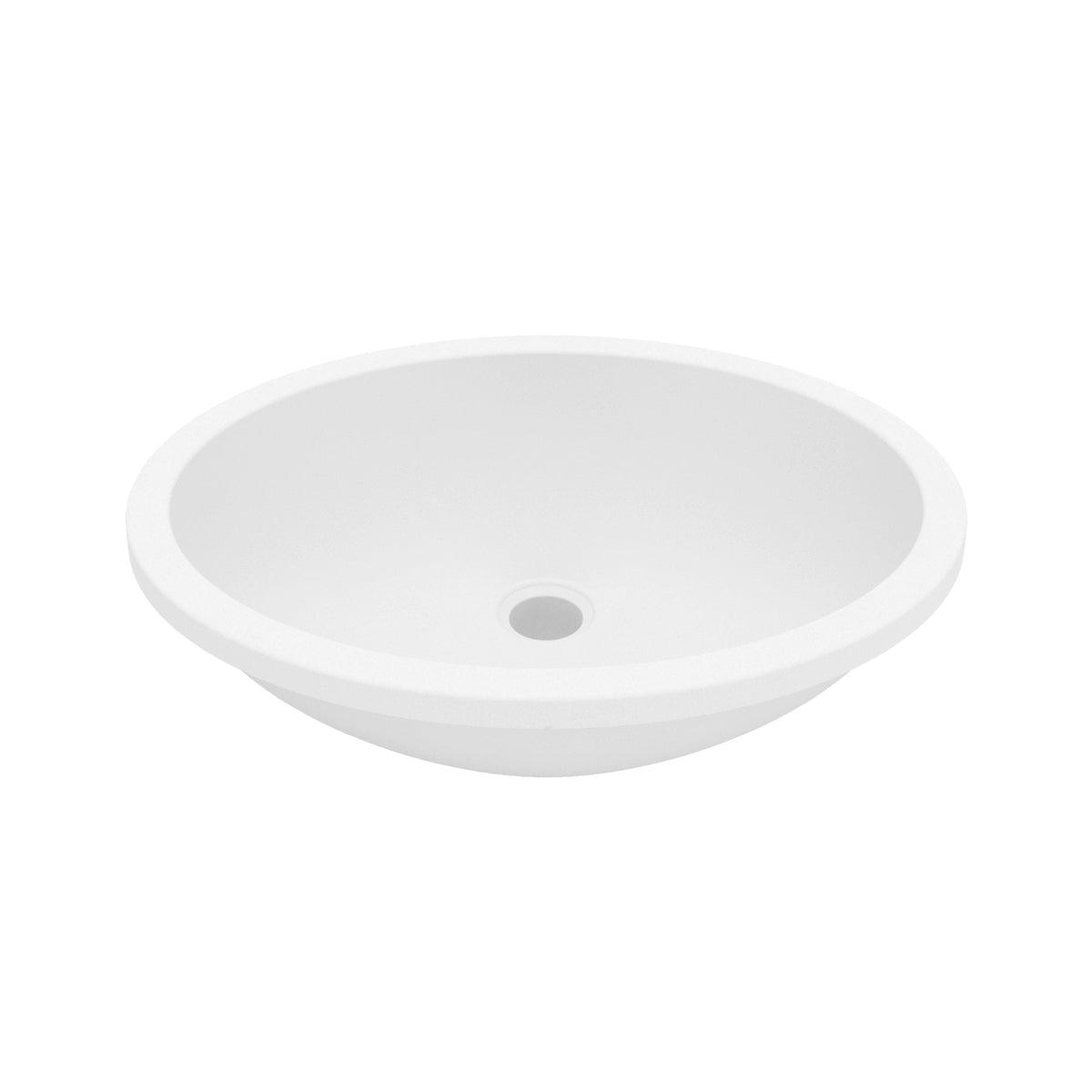 19" Seamless Undermount Quartz Composite Bathroom Sink In White
