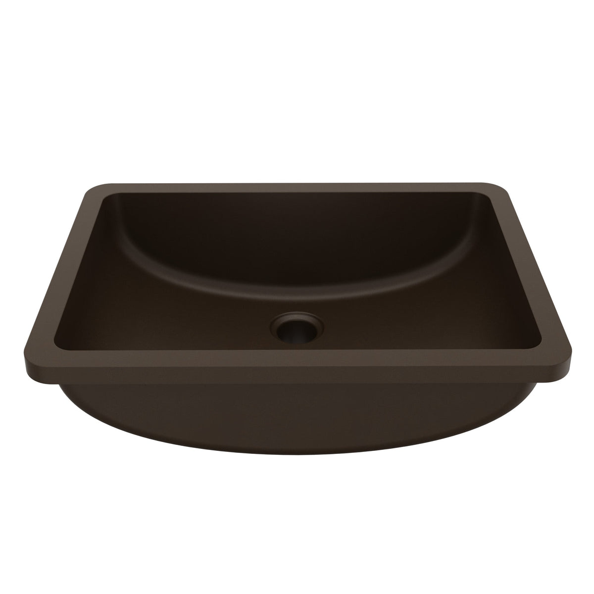 20" Seamless Undermount Quartz Composite Bathroom Sink In Brown