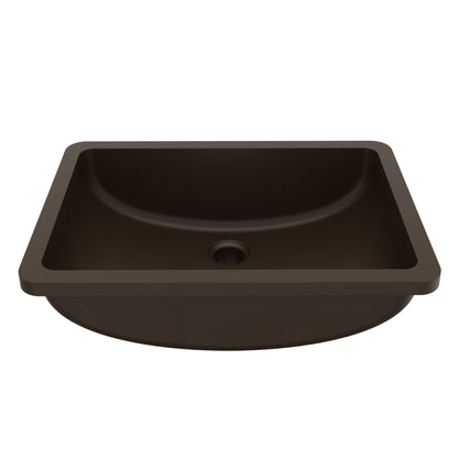 20" Seamless Undermount Quartz Composite Bathroom Sink In Brown