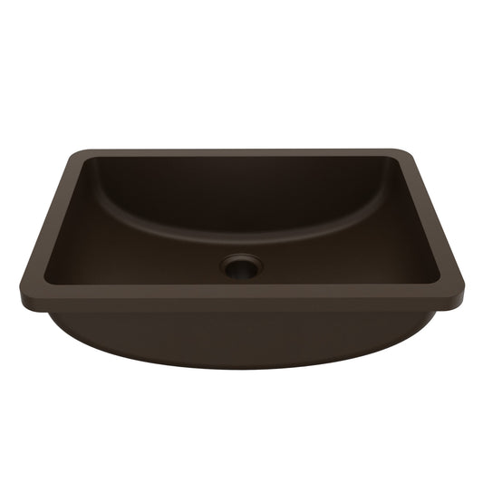 20" Seamless Undermount Quartz Composite Bathroom Sink In Brown