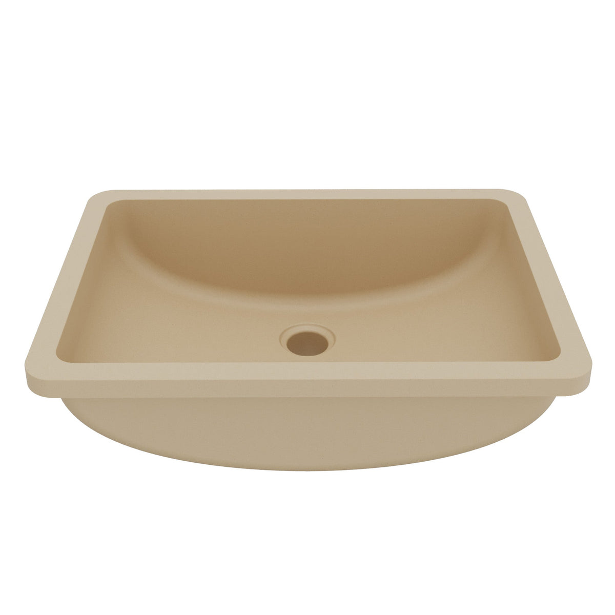 20" Seamless Undermount Quartz Composite Bathroom Sink In Bisque