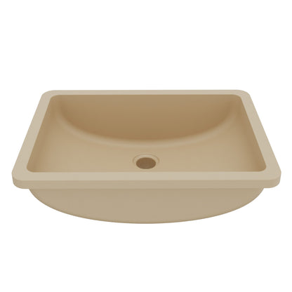 20" Seamless Undermount Quartz Composite Bathroom Sink In Bisque