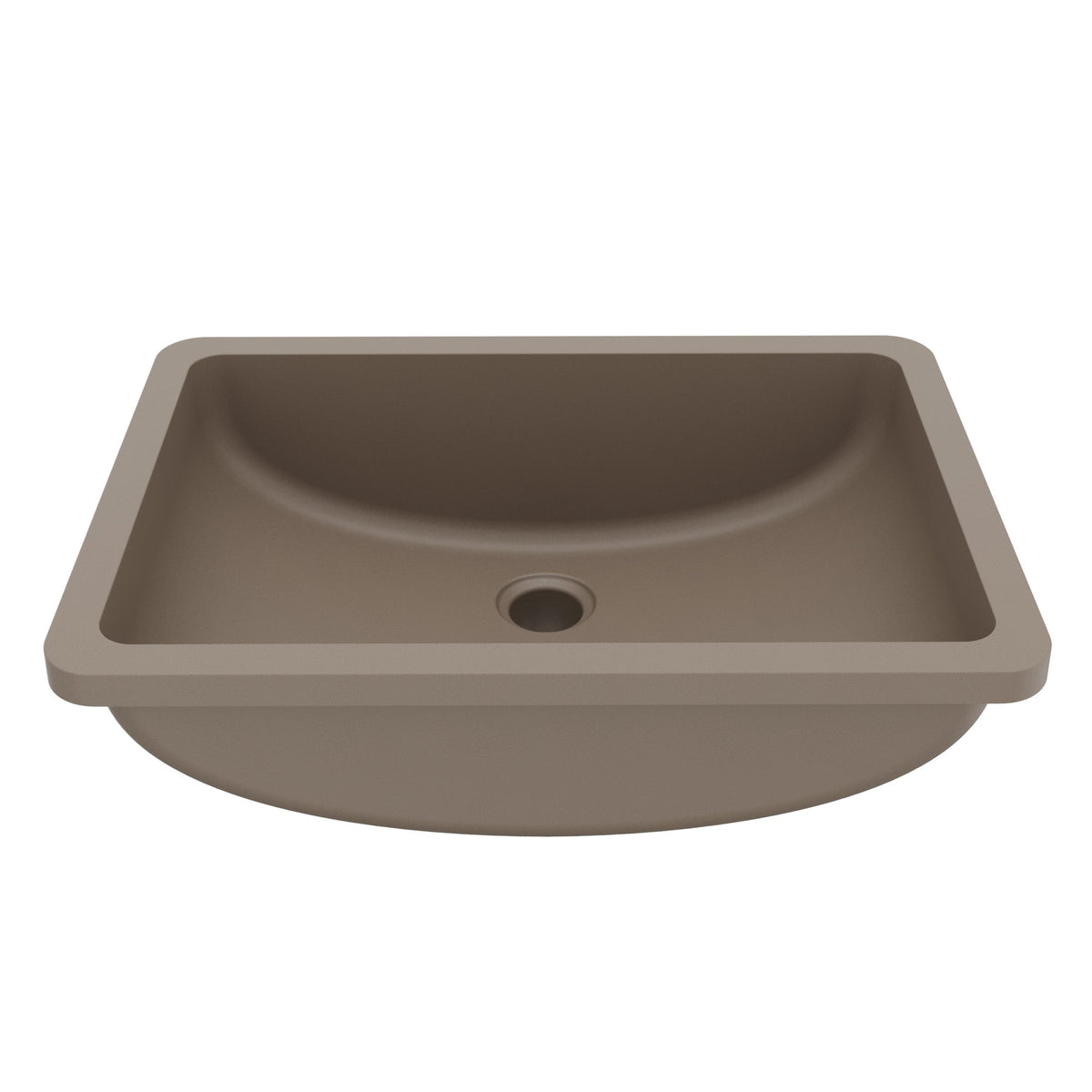 20" Seamless Undermount Quartz Composite Bathroom Sink In Concrete