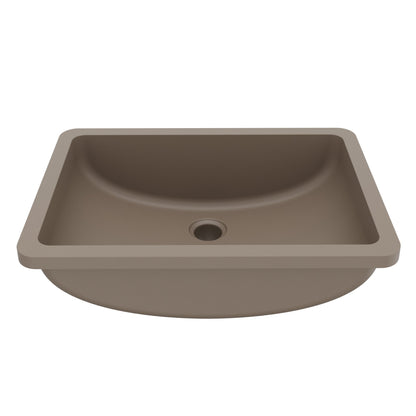 20" Seamless Undermount Quartz Composite Bathroom Sink In Concrete