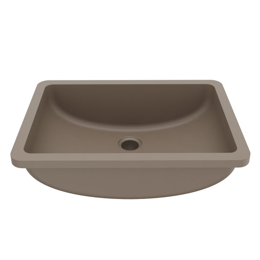 20" Seamless Undermount Quartz Composite Bathroom Sink In Concrete