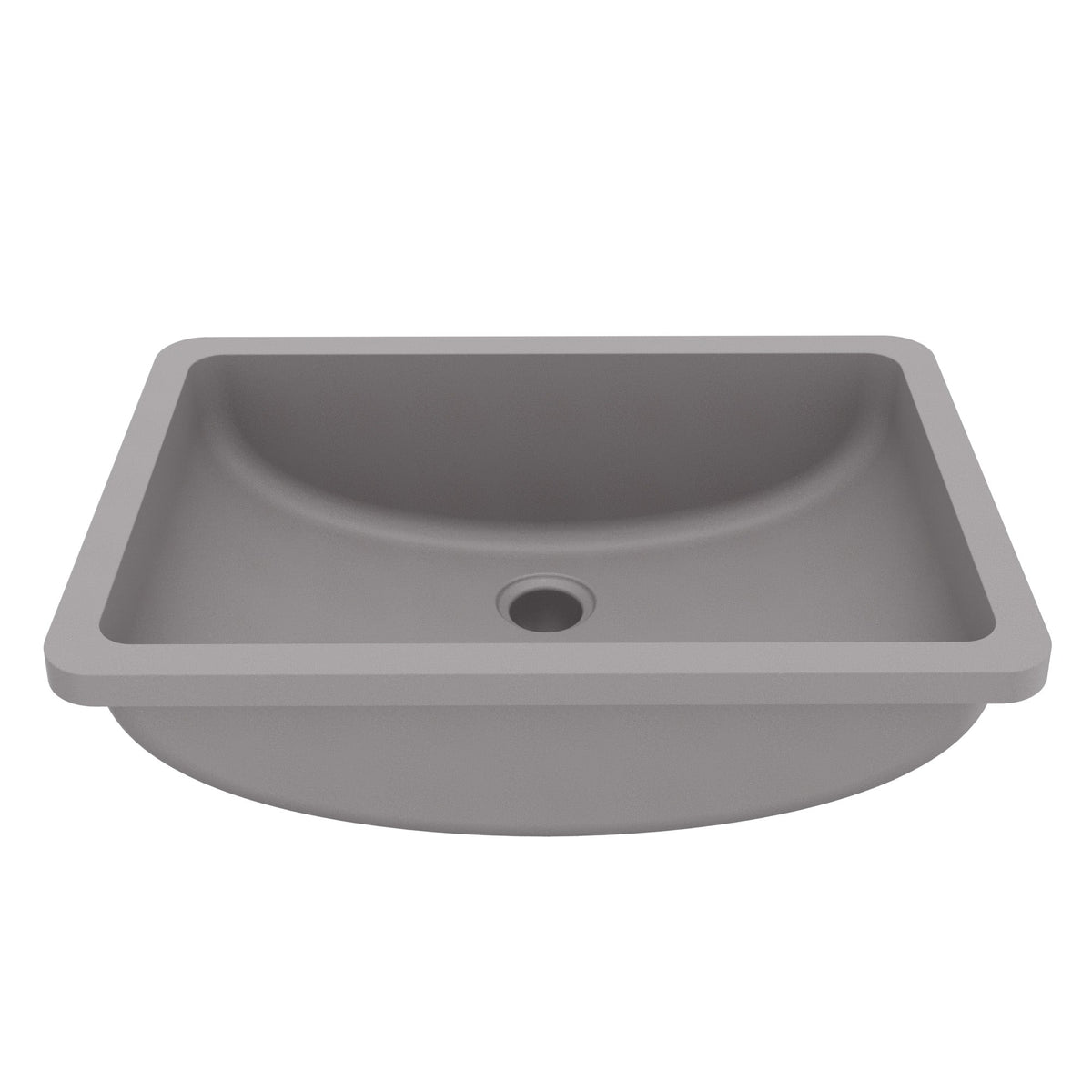 20" Seamless Undermount Quartz Composite Bathroom Sink In Grey