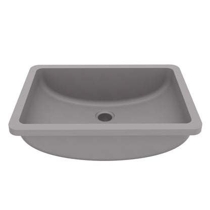 20" Seamless Undermount Quartz Composite Bathroom Sink In Grey