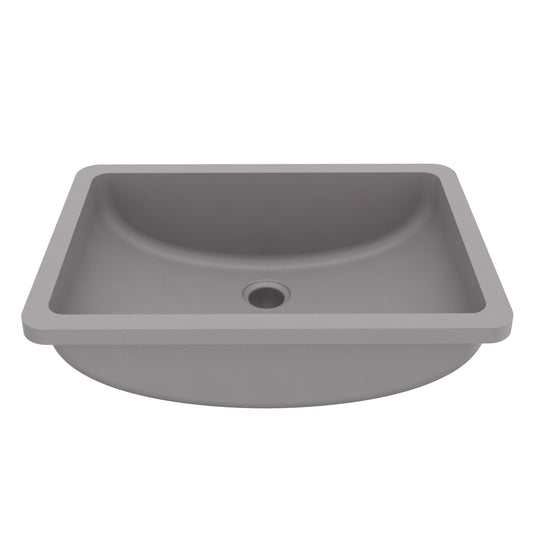 20" Seamless Undermount Quartz Composite Bathroom Sink In Grey
