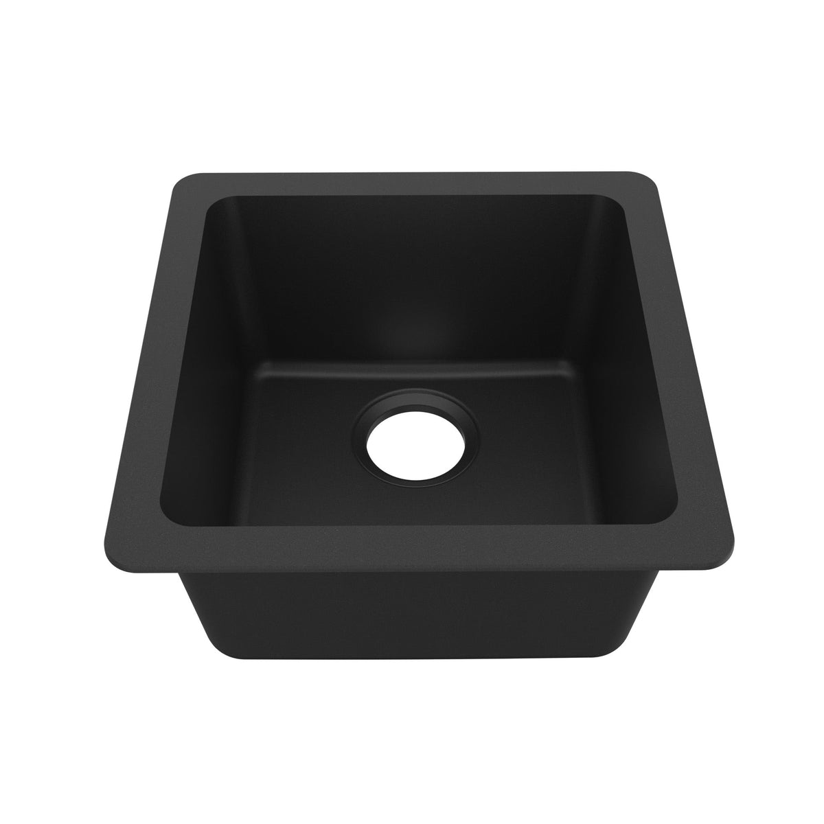 16-5/8" Seamless Undermount Quartz Composite Bar/Prep Sink In Black