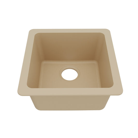 16-5/8" Seamless Undermount Quartz Composite Bar/Prep Sink In Bisque