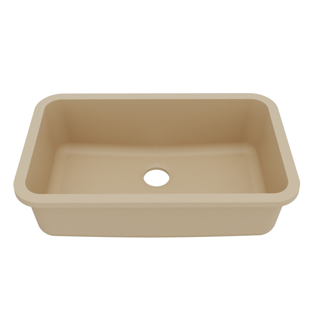 30-7/8" Seamless Undermount Large Single Bowl Quartz Composite Kitchen Sink In Bisque