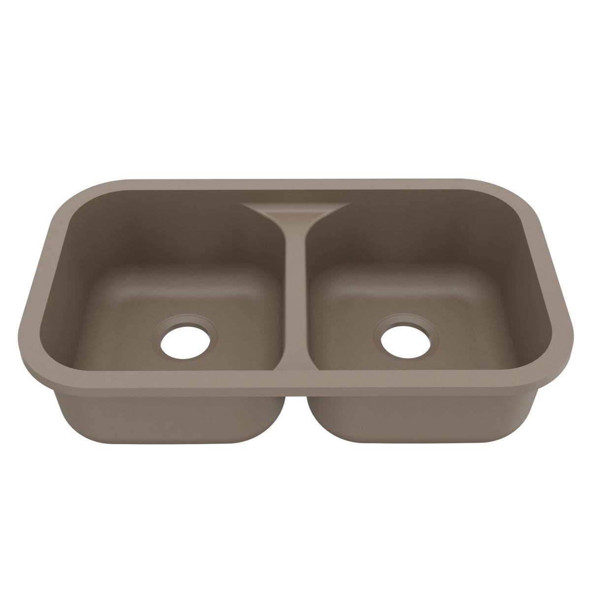 32-7/8" Seamless Undermount Doube Equal Bowl Quartz Composite Kitchen Sink In Concrete