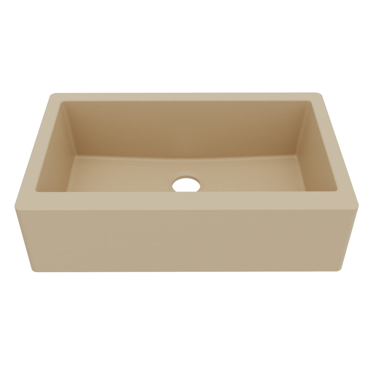 34" Farmhouse Large Single Bowl Quartz Composite Kitchen Sink In Bisque