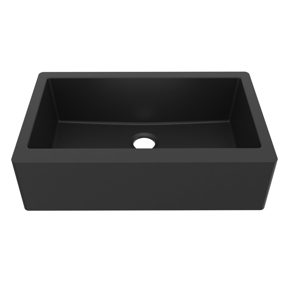 34" Farmhouse Large Single Bowl Quartz Composite Kitchen Sink In Black