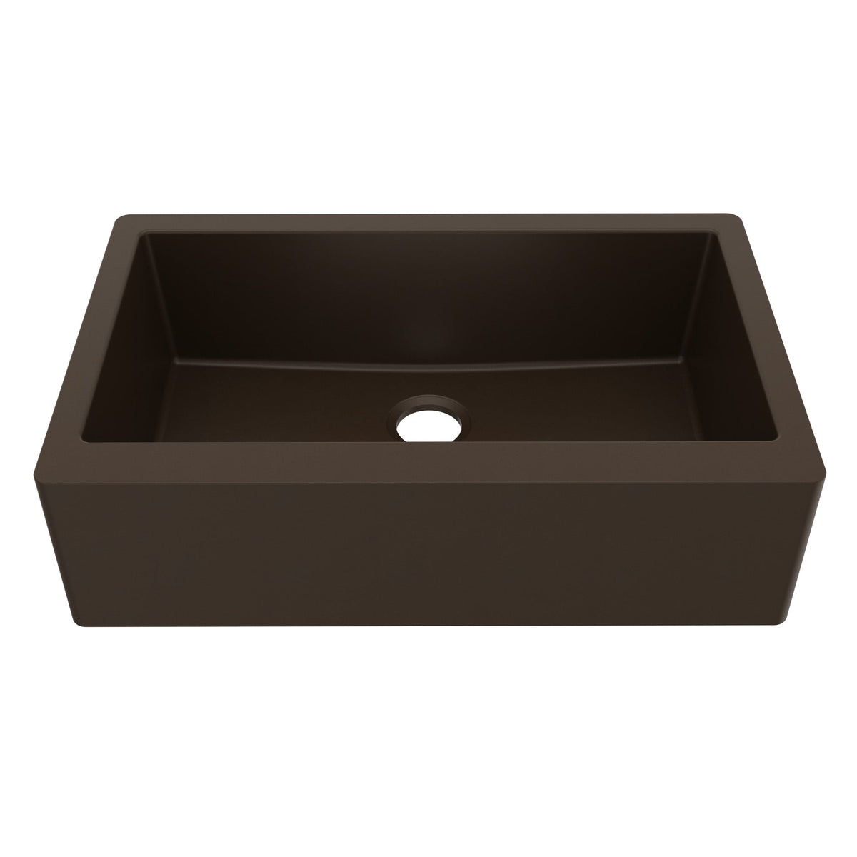 34" Farmhouse Large Single Bowl Quartz Composite Kitchen Sink In Brown