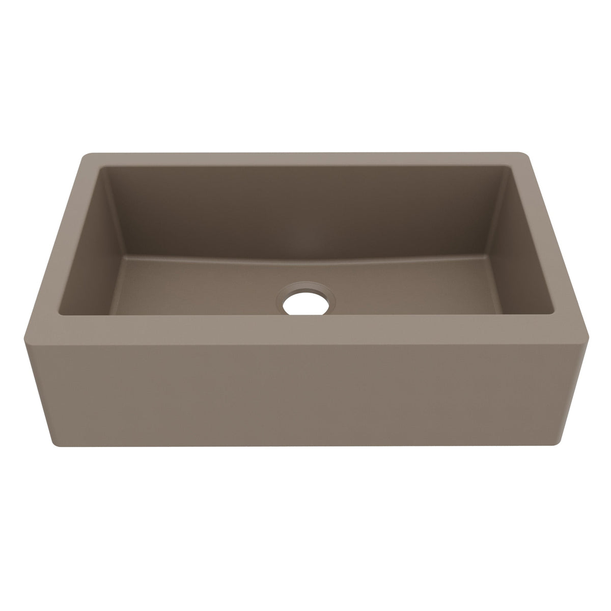 34" Farmhouse Large Single Bowl Quartz Composite Kitchen Sink In Concrete