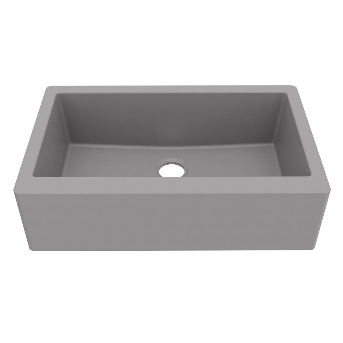 34" Farmhouse Large Single Bowl Quartz Composite Kitchen Sink In Grey