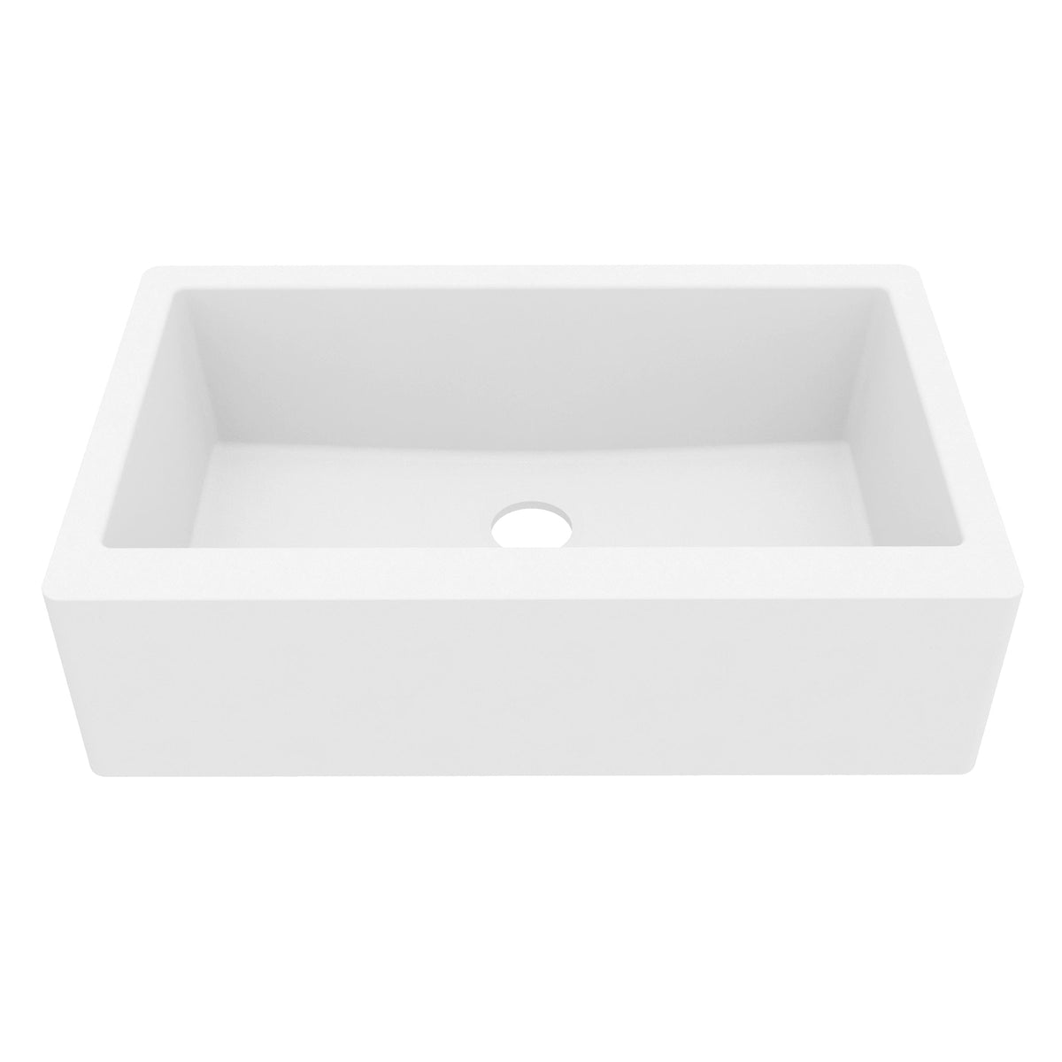 34" Farmhouse Large Single Bowl Quartz Composite Kitchen Sink In White