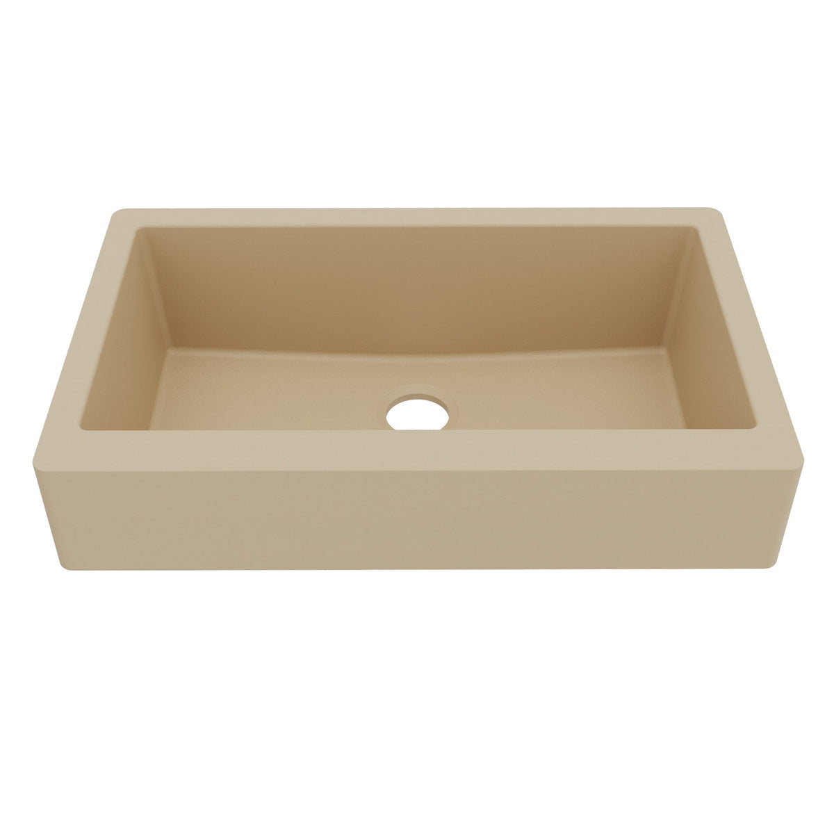 34" Retrofit Farmhouse Large Single Bowl Quartz Composite Kitchen Sink In Bisque