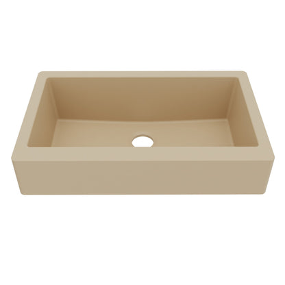 34" Retrofit Farmhouse Large Single Bowl Quartz Composite Kitchen Sink In Bisque