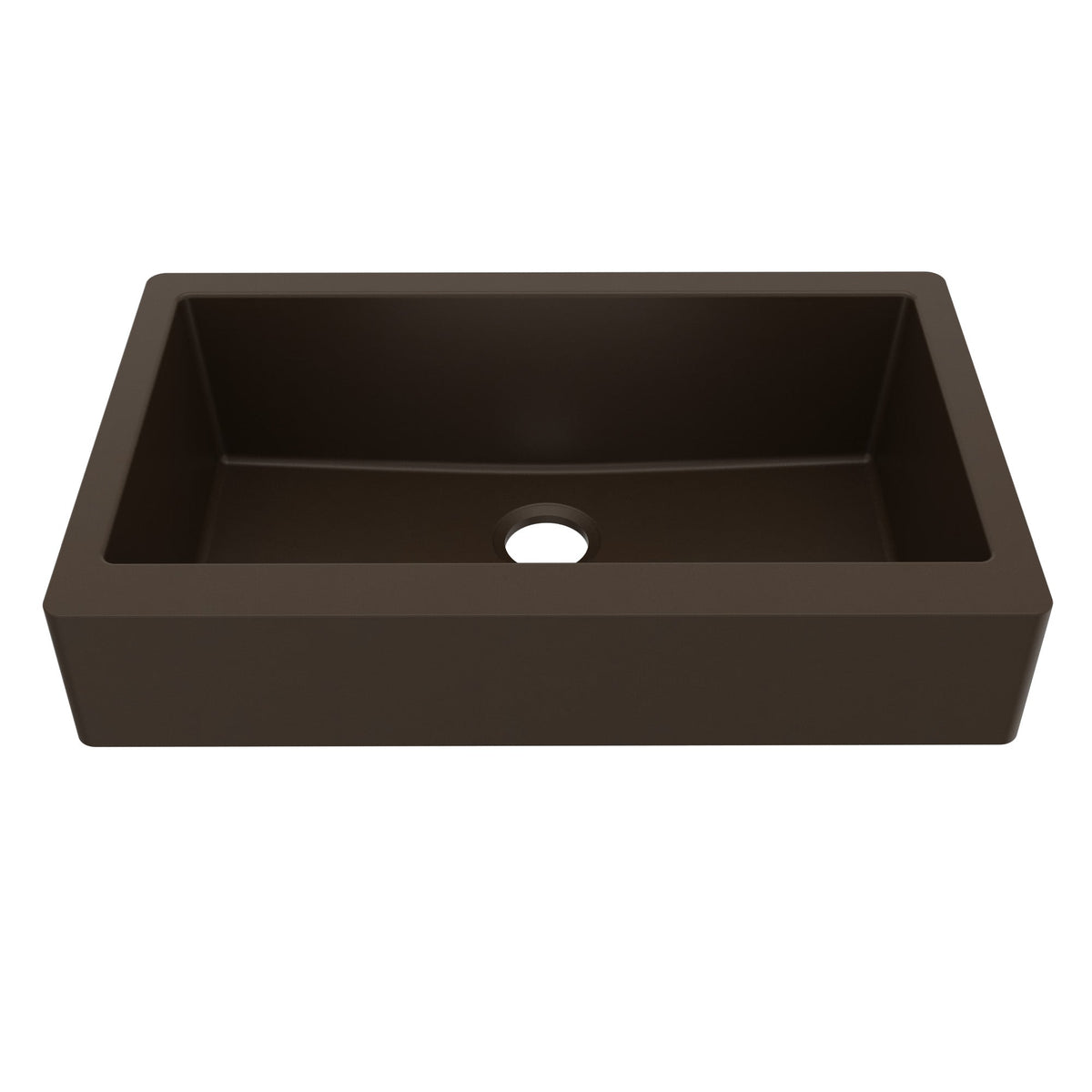34" Retrofit Farmhouse Large Single Bowl Quartz Composite Kitchen Sink In Brown