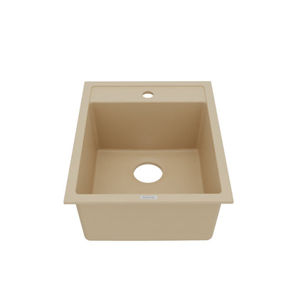 15-3/4" Top Mount Quartz Composite Bar/Prep Sink In Bisque